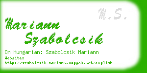 mariann szabolcsik business card